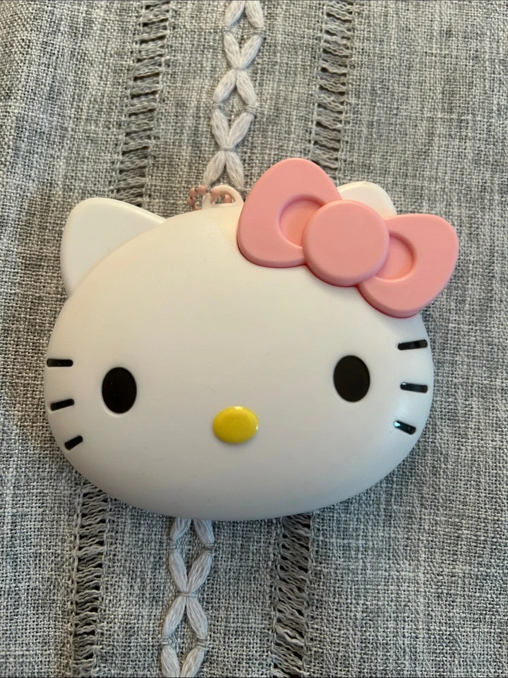 White & Pink Kitty Mirror/Comb Set and ID Holder